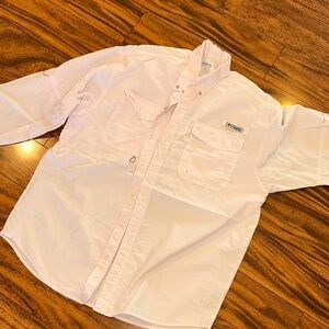 Columbia Men's Light Pink Casual Button Down Shirt